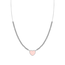 Load image into Gallery viewer, EMOSFERE STAINLESS STEEL NECKLACE 134204/006 HEART WITH PINK ENAMEL
