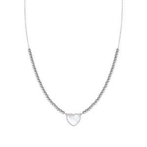 EMOSFERE STAINLESS STEEL NECKLACE 134205/036 HEART WITH M-O-P