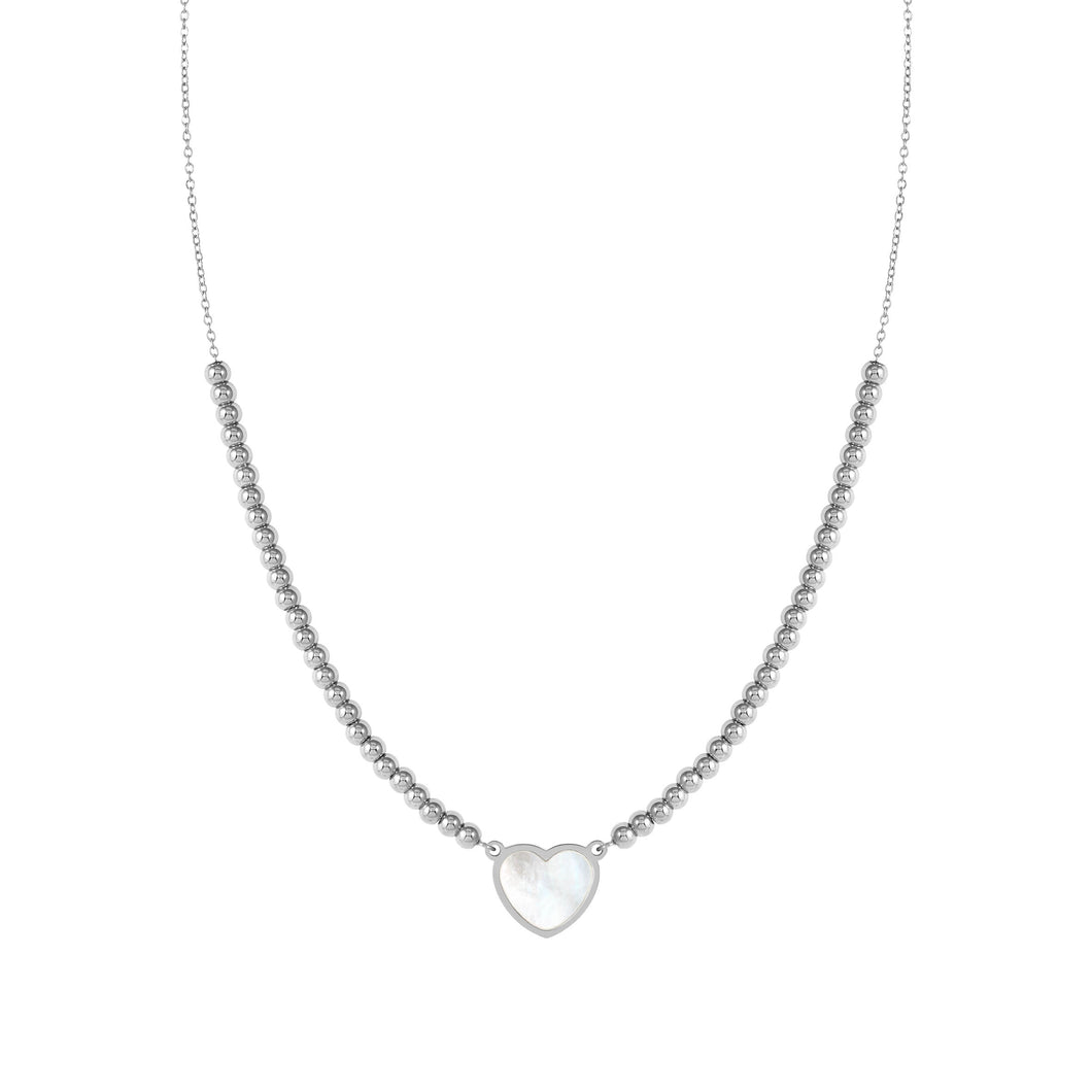 EMOSFERE STAINLESS STEEL NECKLACE 134205/036 HEART WITH M-O-P