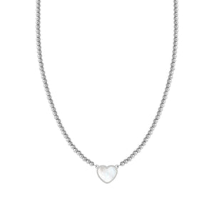 EMOSFERE STAINLESS STEEL NECKLACE 134206/036 HEART WITH M-O-P