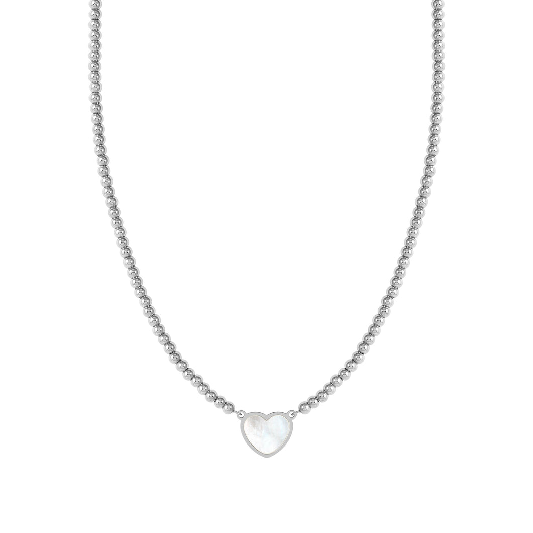 EMOSFERE STAINLESS STEEL NECKLACE 134206/036 HEART WITH M-O-P