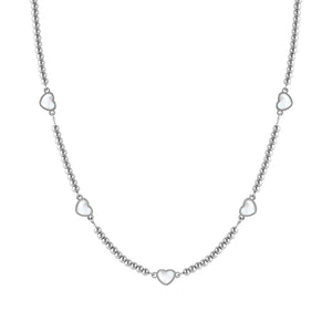 EMOSFERE STAINLESS STEEL NECKLACE 134207/036 MULTI HEART WITH M-O-P