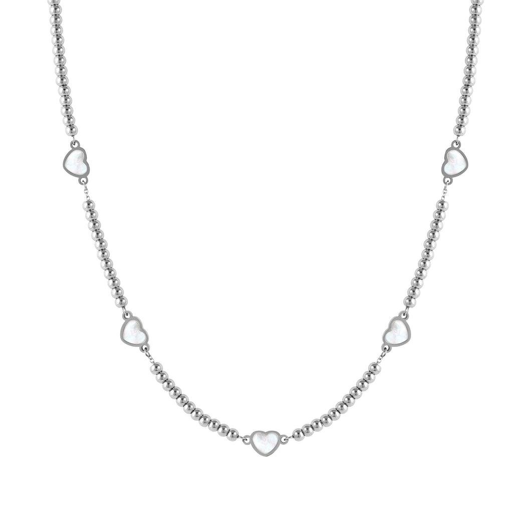 EMOSFERE STAINLESS STEEL NECKLACE 134207/036 MULTI HEART WITH M-O-P