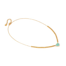 Load image into Gallery viewer, EMOSFERE GOLD NECKLACE 134214/002 HEART WITH AQUA ENAMEL
