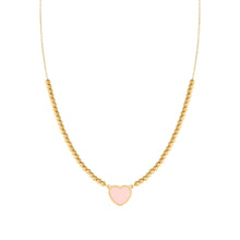 Load image into Gallery viewer, EMOSFERE GOLD NECKLACE 134214/006 HEART WITH PINK ENAMEL
