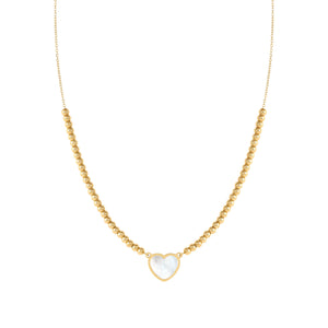 EMOSFERE GOLD NECKLACE 134215/036 HEART WITH M-O-P