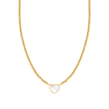 Load image into Gallery viewer, EMOSFERE GOLD NECKLACE 134216/036 HEART WITH M-O-P
