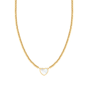 EMOSFERE GOLD NECKLACE 134216/036 HEART WITH M-O-P
