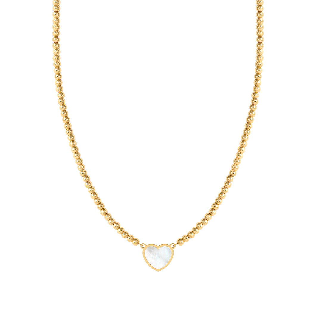 EMOSFERE GOLD NECKLACE 134216/036 HEART WITH M-O-P