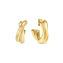 Load image into Gallery viewer, ECCLETTICA EARRING 134316/012 GOLD INTERSECTED STUDS
