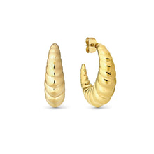 Load image into Gallery viewer, ECCLETTICA EARRING 134317/012 GOLD CROISSANT STUDS
