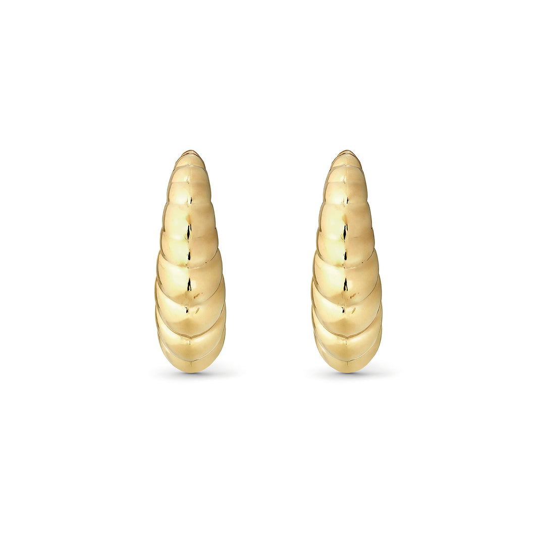 ECCLETTICA EARRING 134317/012 GOLD CROISSANT STUDS