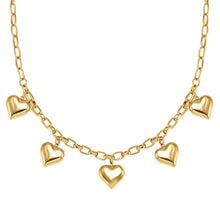 Load image into Gallery viewer, WEAR &amp; STYLE NECKLACE 134510/006 GOLDEN HEART PENDANTS
