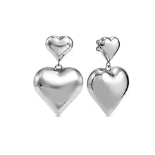 Load image into Gallery viewer, WEAR &amp; STYLE EARRINGS 134515/004 S/STEEL LARGE HEART PENDANTS
