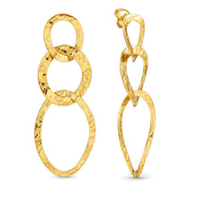 Load image into Gallery viewer, WEAR &amp; STYLE EARRINGS 134516/012 GOLDEN HAMMERED LINK CHAIN
