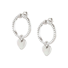 Load image into Gallery viewer, CHIC &amp; CHARM CELEBRATION CZ EARRINGS 148618/086 SILVER HEART
