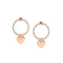 Load image into Gallery viewer, CHIC &amp; CHARM CELEBRATION CZ EARRINGS 148618/087 ROSE GOLD HEART
