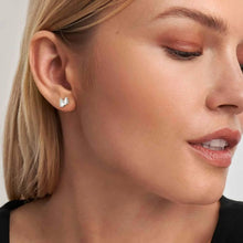 Load image into Gallery viewer, COLOUR WAVE MINI EARRINGS 149813/001 SILVER &amp; WHITE CZ STUDS
