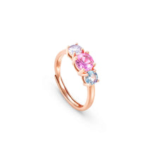 Load image into Gallery viewer, COLOUR WAVE RING 149814/011 ROSE GOLD &amp; COLOURED CZ
