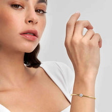 Load image into Gallery viewer, COLOUR WAVE RIGID BRACELET 149819/012 GOLD &amp; WHITE CZ
