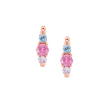 Load image into Gallery viewer, COLOUR WAVE EARRINGS 149822/011 ROSE GOLD &amp; COLOURED CZ
