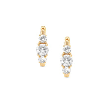 Load image into Gallery viewer, COLOUR WAVE EARRINGS 149822/012 GOLD &amp; WHITE CZ
