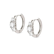 Load image into Gallery viewer, COLOUR WAVE EARRINGS 149823/001 STERLING SILVER &amp; WHITE CZ
