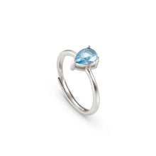 Load image into Gallery viewer, COLOUR WAVE RING 149824/029 STERLING SILVER &amp; LT BLUE CZ
