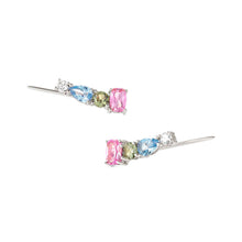 Load image into Gallery viewer, COLOUR WAVE EARRINGS - CLIMBERS 149827/010 STERLING SILVER &amp; COLOURED CZ
