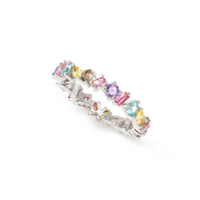 Load image into Gallery viewer, COLOUR WAVE RING 149880/061 STERLING SILVER &amp; MULTICOLOURED CZ
