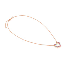 Load image into Gallery viewer, COLOUR WAVE MINI NECKLACE 149885/063 ROSE GOLD MULTICOLOURED CZ HEART
