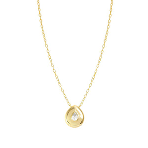 DOMINA NECKLACE GOLD WITH TEAR DROP PENDANT CZ 240402/015