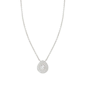 DOMINA NECKLACE SILVER WITH WHITE PAVÉ CZ TEAR DROP PENDANT 240406/015