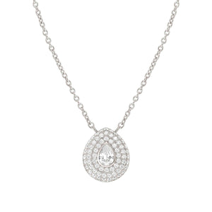 DOMINA NECKLACE SILVER WITH WHITE PAVÉ CZ TEAR DROP PENDANT 240406/015