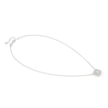 Load image into Gallery viewer, DOMINA NECKLACE SILVER WITH WHITE PAVÉ CZ SQUARE PENDANT 240406/036
