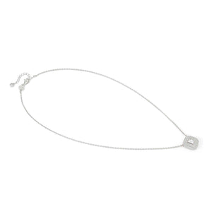 DOMINA NECKLACE SILVER WITH WHITE PAVÉ CZ SQUARE PENDANT 240406/036