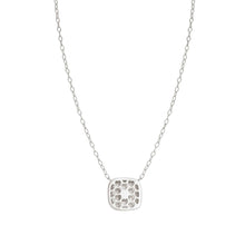 Load image into Gallery viewer, DOMINA NECKLACE SILVER WITH WHITE PAVÉ CZ SQUARE PENDANT 240406/036
