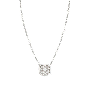 DOMINA NECKLACE SILVER WITH WHITE PAVÉ CZ SQUARE PENDANT 240406/036