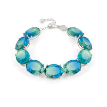 Load image into Gallery viewer, SYMBIOSI BRACELET 240803/025 SILVER WITH LARGE BLUE AND GREEN TWO-TONE STONES
