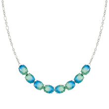 Load image into Gallery viewer, SYMBIOSI NECKLACE 240804/025 SILVER WITH BLUE AND GREEN TWO-TONE STONES
