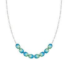 Load image into Gallery viewer, SYMBIOSI NECKLACE 240804/025 SILVER WITH BLUE AND GREEN TWO-TONE STONES
