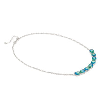 Load image into Gallery viewer, SYMBIOSI NECKLACE 240804/025 SILVER WITH BLUE AND GREEN TWO-TONE STONES
