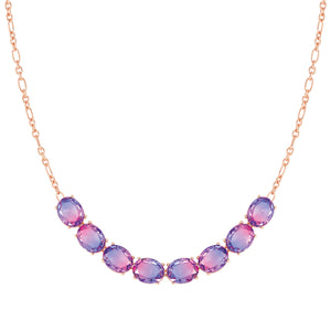 SYMBIOSI NECKLACE 240804/030 ROSE GOLD WITH PINK AND PURPLE TWO-TONE STONES