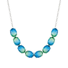 Load image into Gallery viewer, SYMBIOSI NECKLACE 240805/025 SILVER WITH LARGE BLUE AND GREEN TWO-TONE STONES
