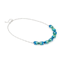 Load image into Gallery viewer, SYMBIOSI NECKLACE 240805/025 SILVER WITH LARGE BLUE AND GREEN TWO-TONE STONES
