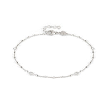 Load image into Gallery viewer, ANKLET 241001/022 SILVER CHAIN WITH HEART CZ

