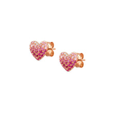 Load image into Gallery viewer, CRYSALIS EARRINGS 241104/004 ROSE GOLD HEART STUDS WITH CZ
