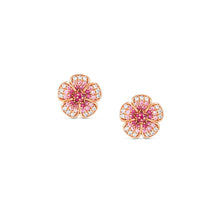 Load image into Gallery viewer, CRYSALIS EARRINGS 241104/010 ROSE GOLD FLOWER STUDS WITH CZ

