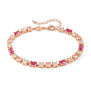 MOSAICA BRACELET 241602/011 22K ROSE GOLD, WHITE & PINK CZ