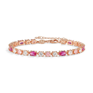 MOSAICA BRACELET 241602/011 22K ROSE GOLD, WHITE & PINK CZ
